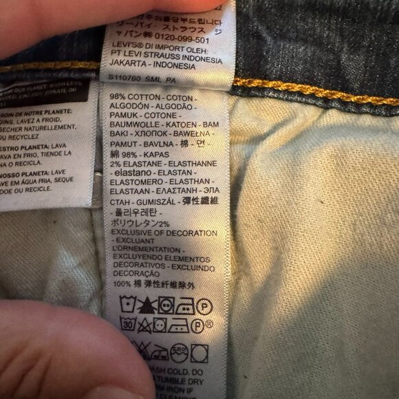 Men's Levi's 514 Slim Straight Fit Dark Wash Denim Jeans, W36 L32 - Picture 3 of 6